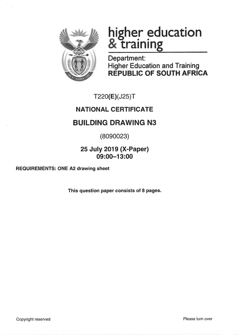 Drawing N3 Exam Paper 2 2019 preview