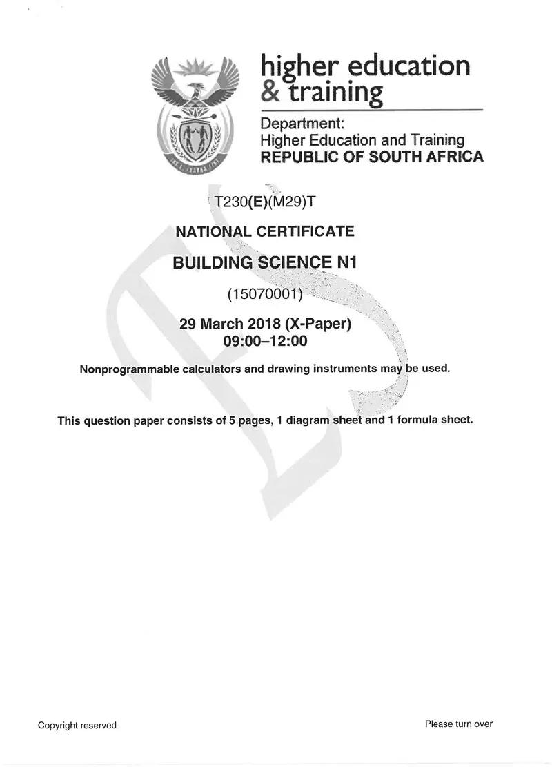 Science N1 Exam Paper 1 2018 preview