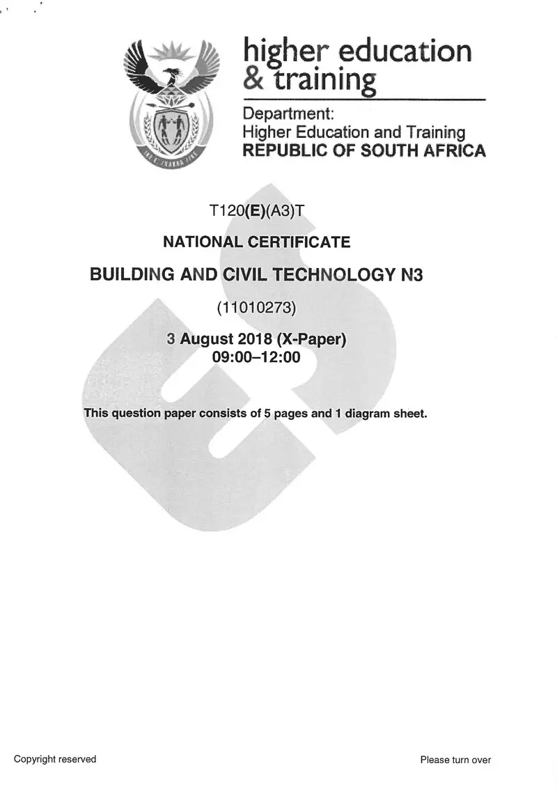 And Civil Technology N3 Exam Paper 2 2018 preview