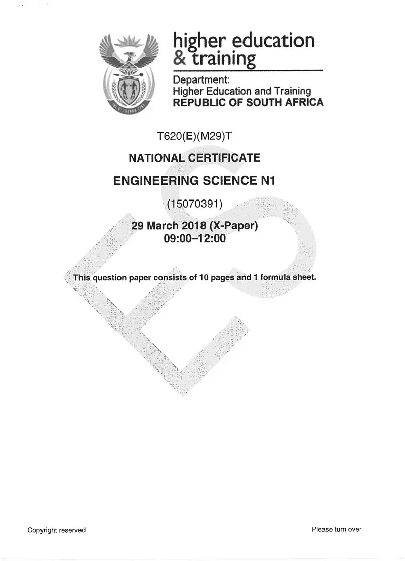 Science N1 Exam Paper 1 2018 preview
