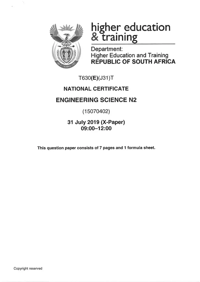 Science N2 Exam Paper 2 2019 preview