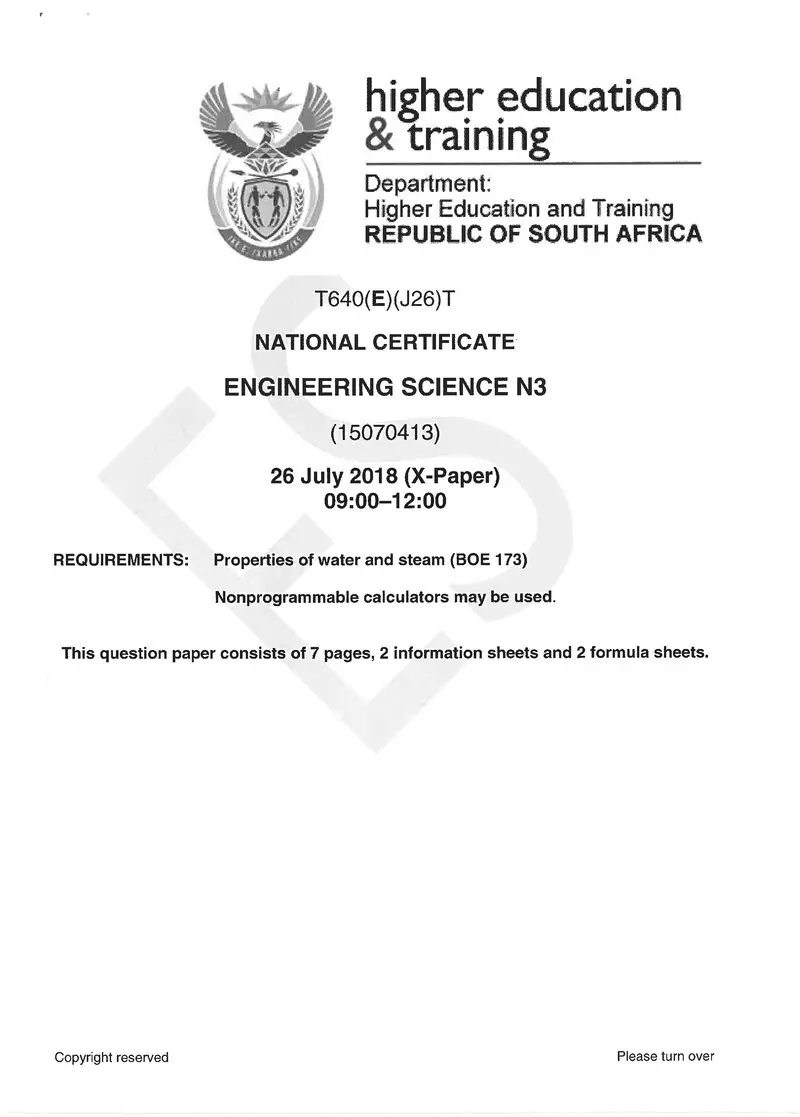 Science N3 Exam Paper 1 2018 preview
