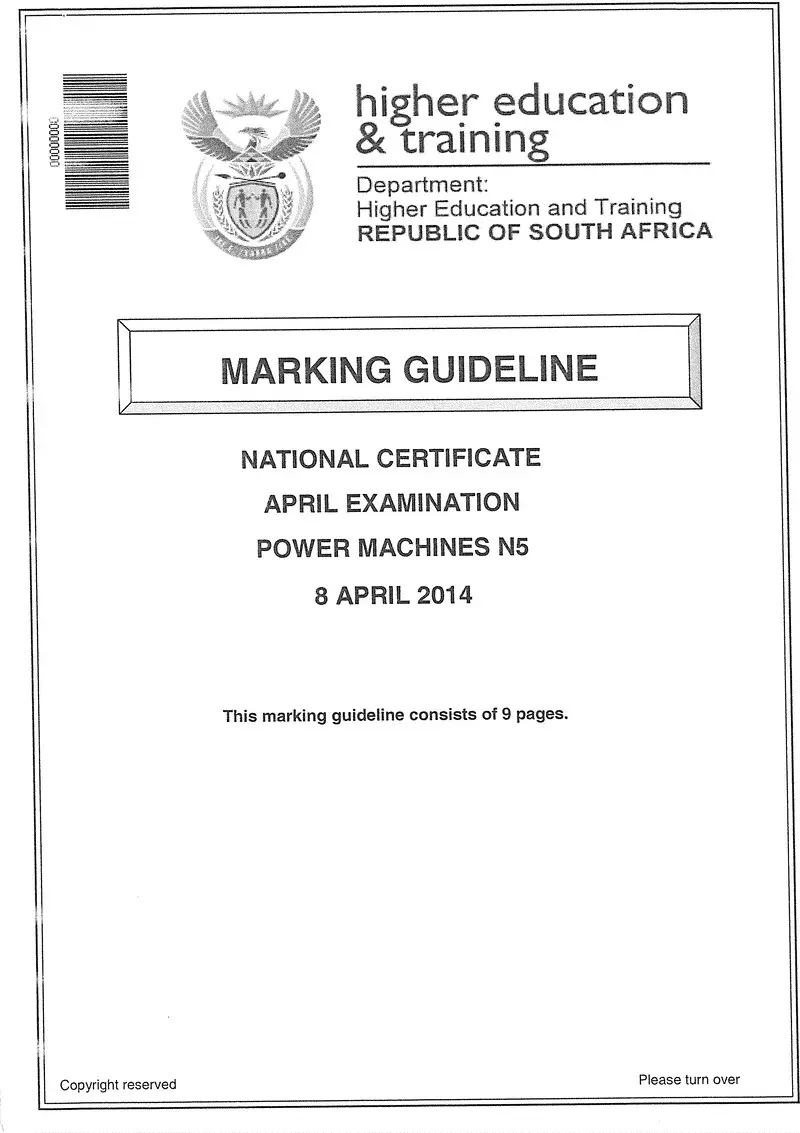 N5 Power Machines April 2014 Marking Guidelines preview