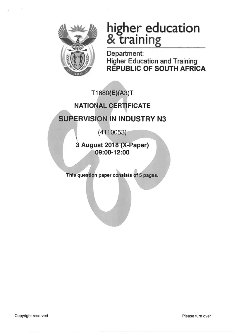 In Industry N3 Exam Paper 2 2018 preview