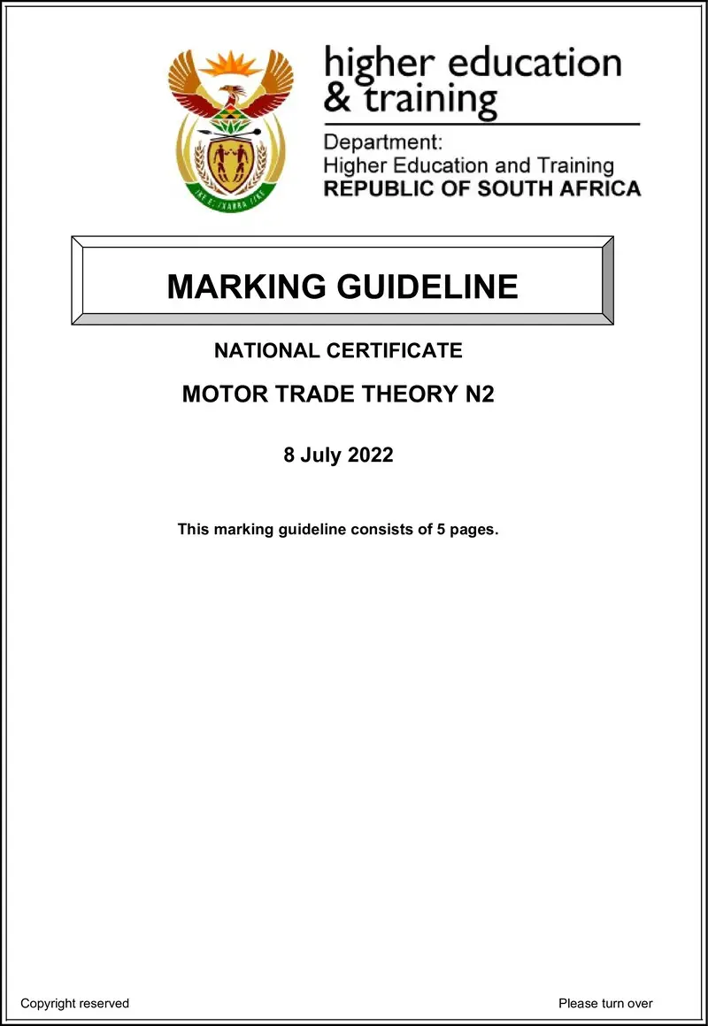 T1230 Motor Trade Theory N2 Aug 2022 MG preview