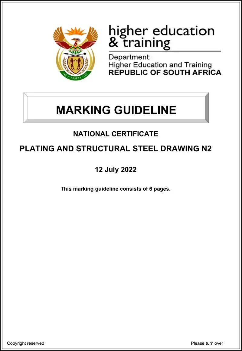 T1340 Plating And Structural Steel Drawing N2 MEMO Aug 2022 preview