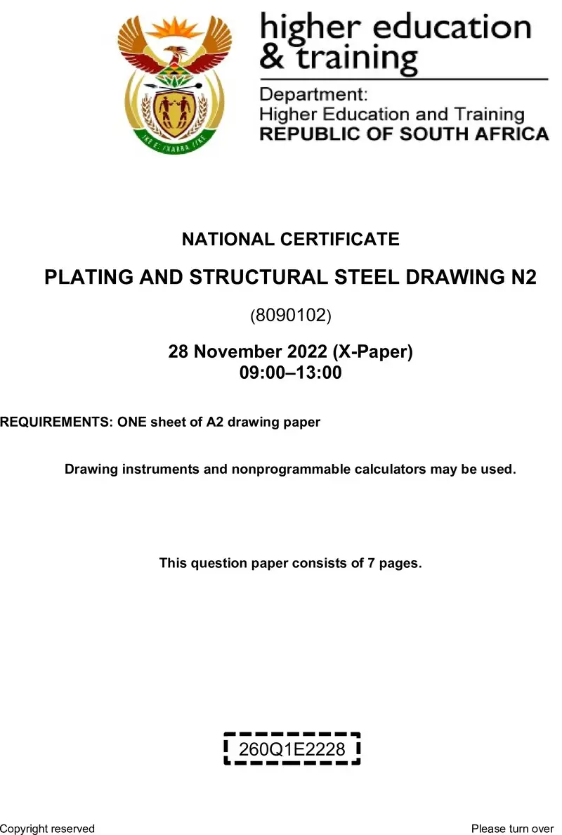 T1340 Plating And Structural Steel Drawing N2 Nov 22 QP Sign Off preview