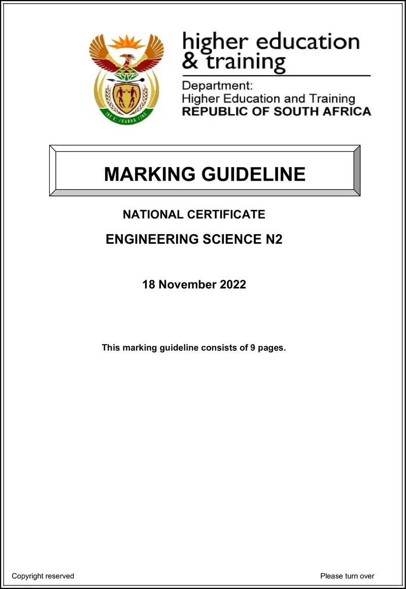 T630 Engineering Science N2 Nov 2022 MG Sign Off preview