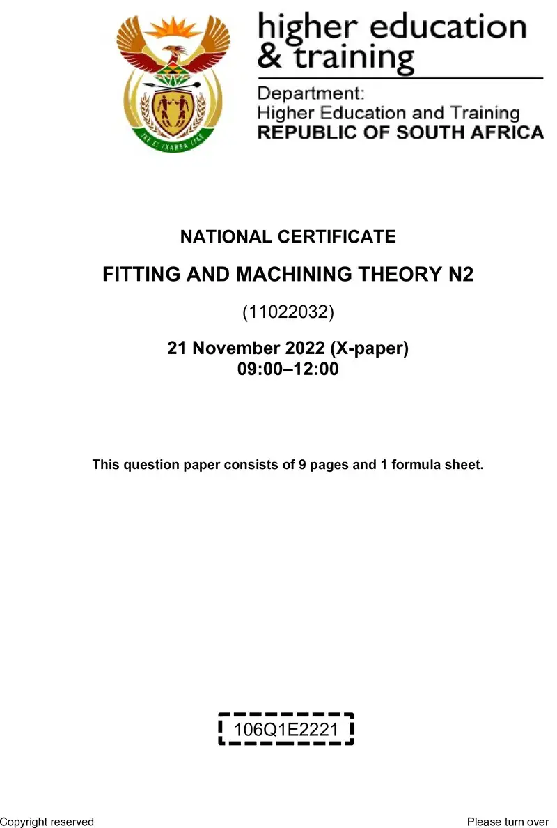 T700 Fitting And Machining Theory N2 QP Nov 22 Final preview