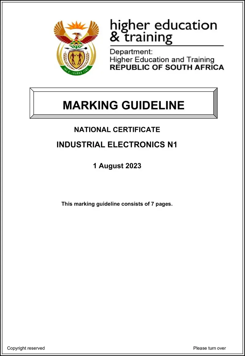 T750 Industrial Electronics N1 Aug MEMO 2023 Ed preview