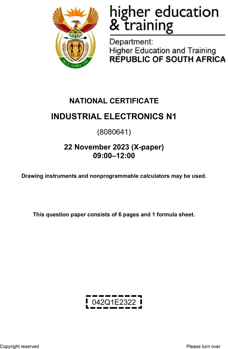 T750 Industrial Electronics N1 QP Nov 2023 preview