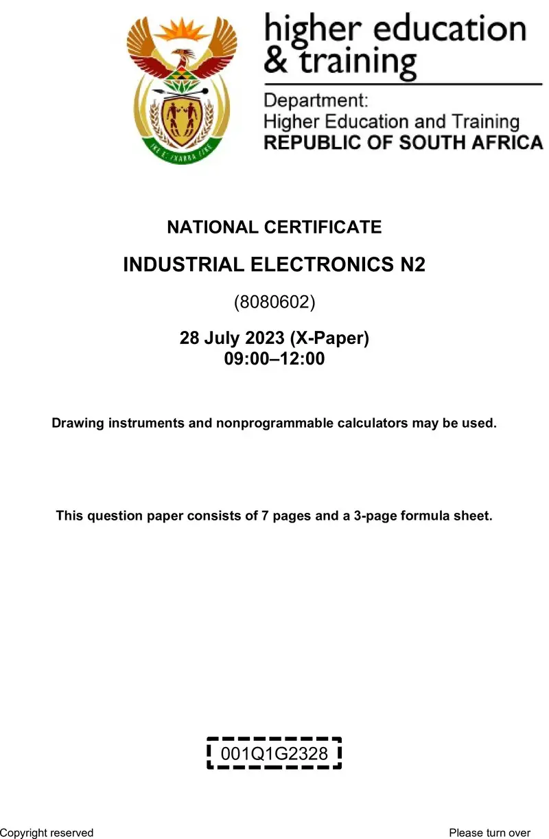 T760 Industrial Electronics N2 QP Aug 2023 Sign Off preview