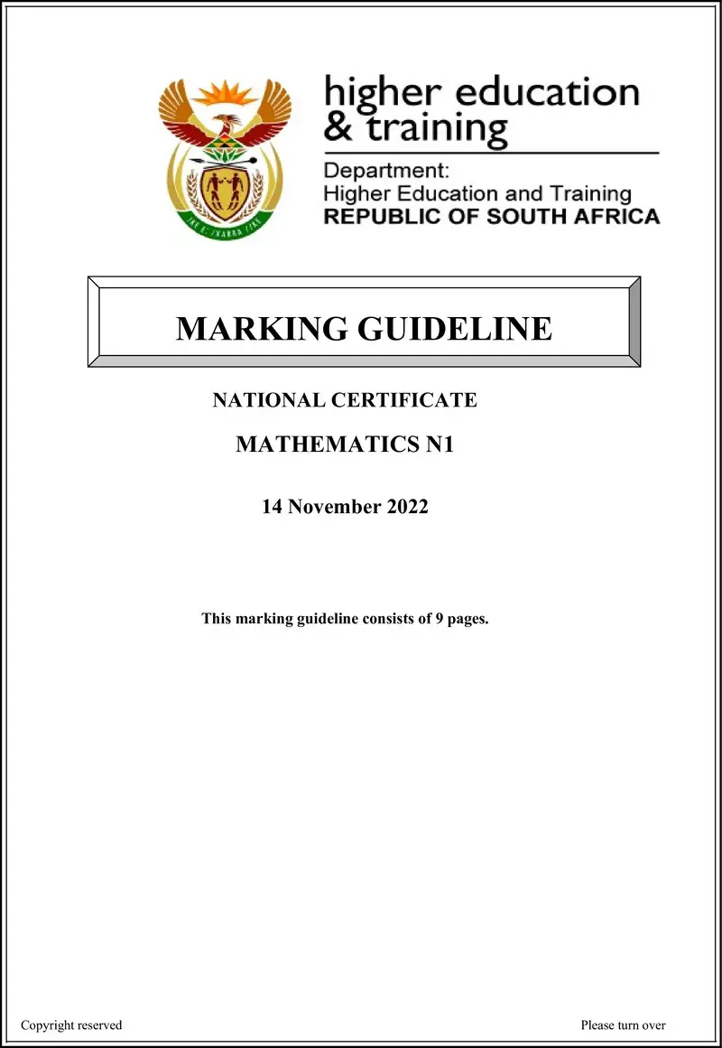 T990 Mathematics N1 MEMO Nov 2022 Edited preview