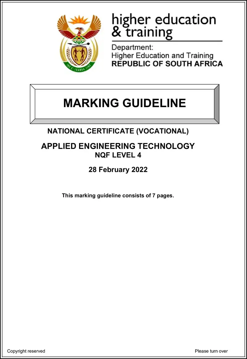 Applied Engineering Technology L4 MEMO Feb 2022 preview