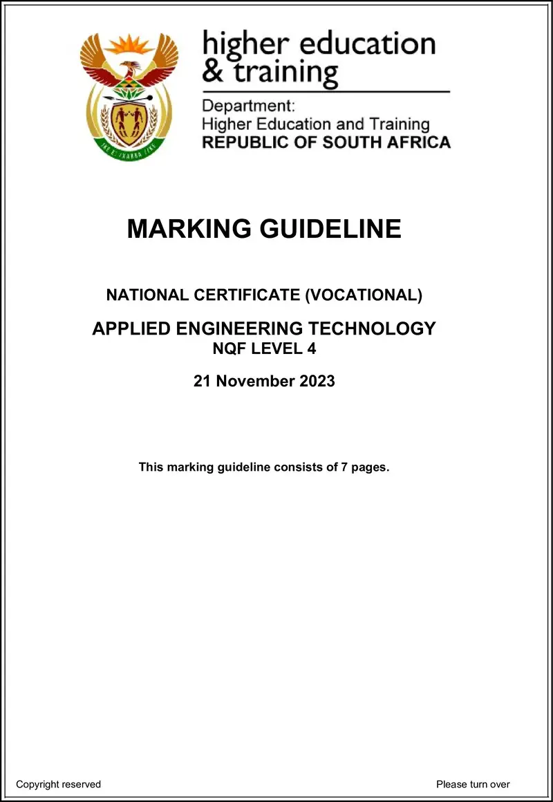 Applied Engineering Technology L4 MEMO Nov 2023 preview