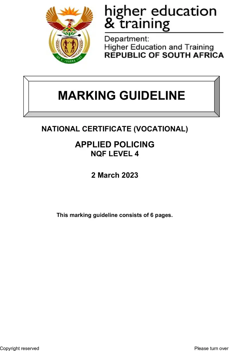 Applied Policing L4 MEMO Feb 2023 preview