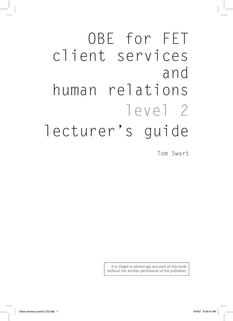 Client Services And Human Relations L2 Lg cover