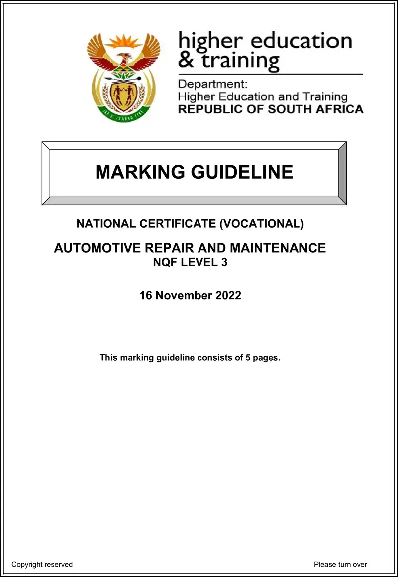 Automotive Repair And Maintenance L3 MEMO Nov 2022 preview