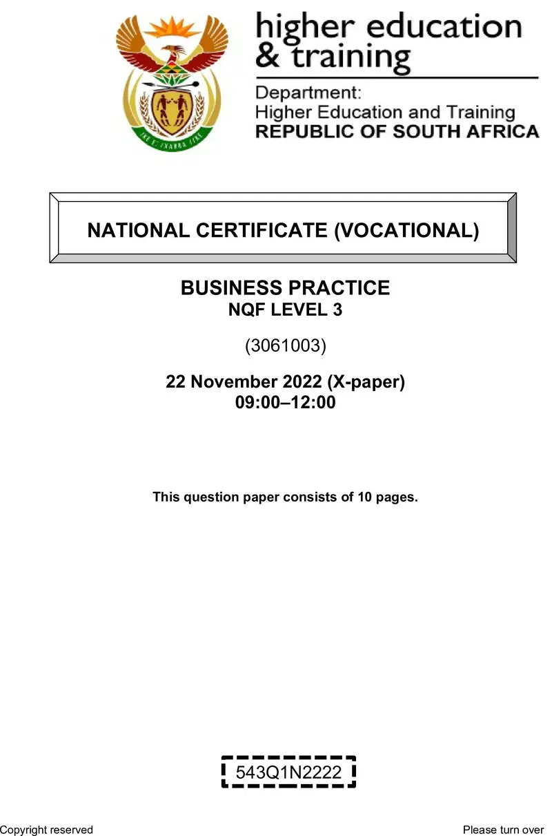 Business Practice L3 QP Nov 2022 preview