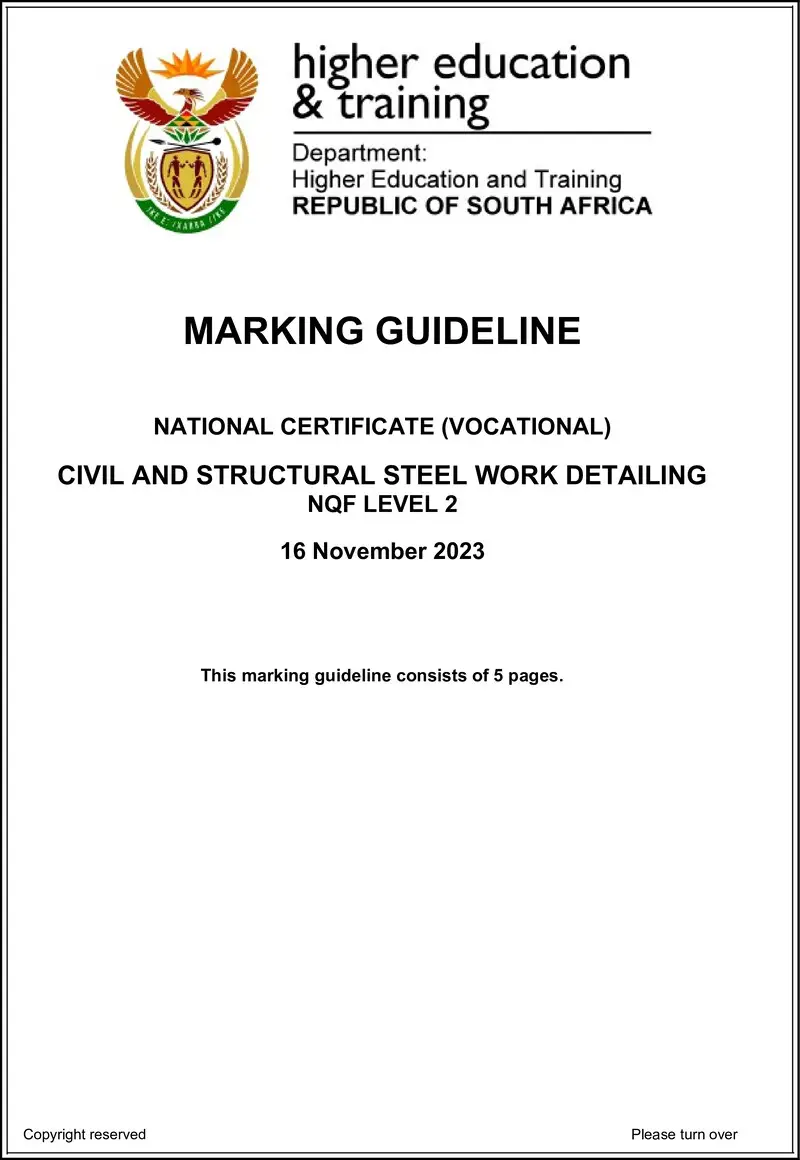 Civil And Structural Steel Work Detailing L2 MEMO Nov 2023 preview