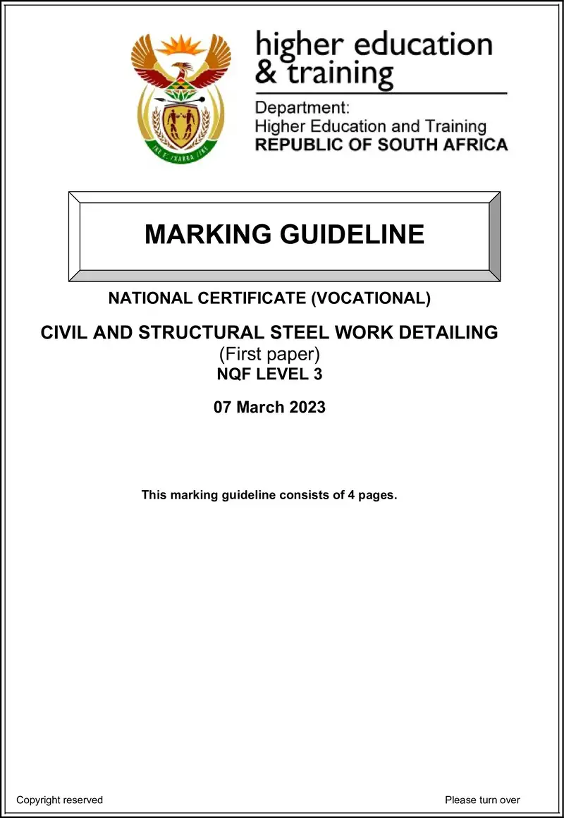Civil And Structural Steel Work Detailing L3 P1 MEMO Feb 2023 preview