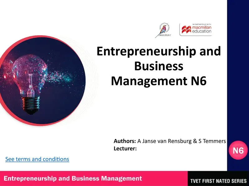 Entrepreneurship And Business Management N6 Module 5 Lg cover