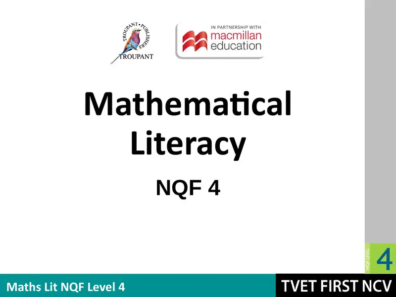 Mathematical Literacy Level 4 Module 3 Lg cover