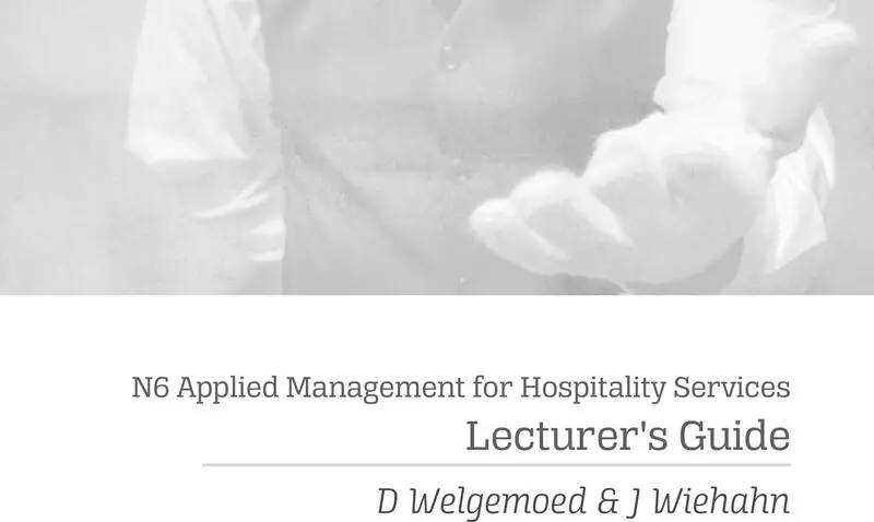Applied Management For Hospitality Services Lecturer Guide 1 N6 cover