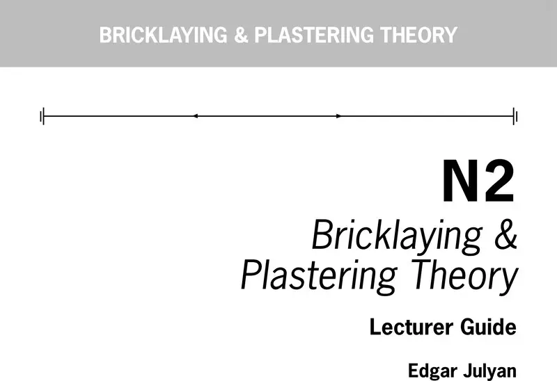 Bricklaying And Plastering Theory Lecturer Guide N2 cover