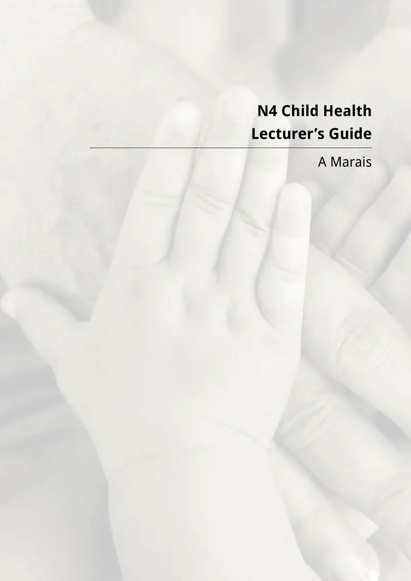 Child Health Lecturer Guide N4 cover
