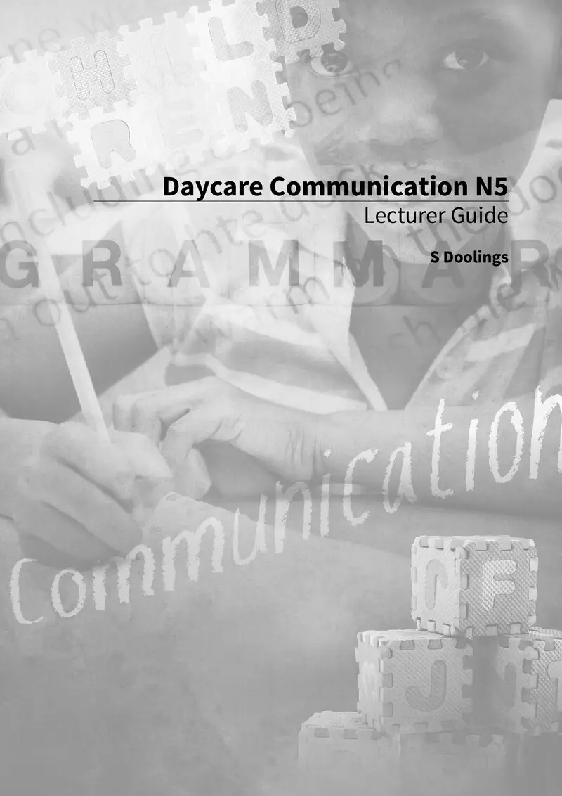 Daycare Communication Lecturer Guide N5 cover