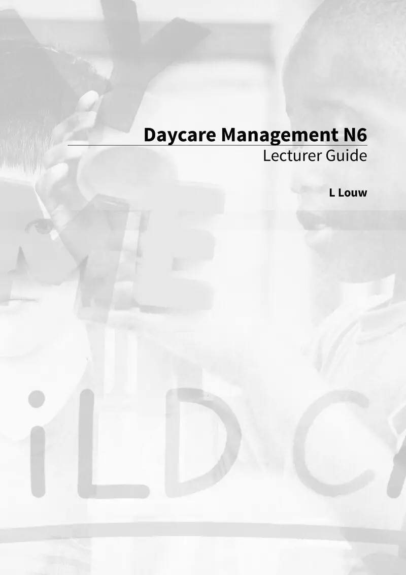 Daycare Management Lecturer Guide N6 cover