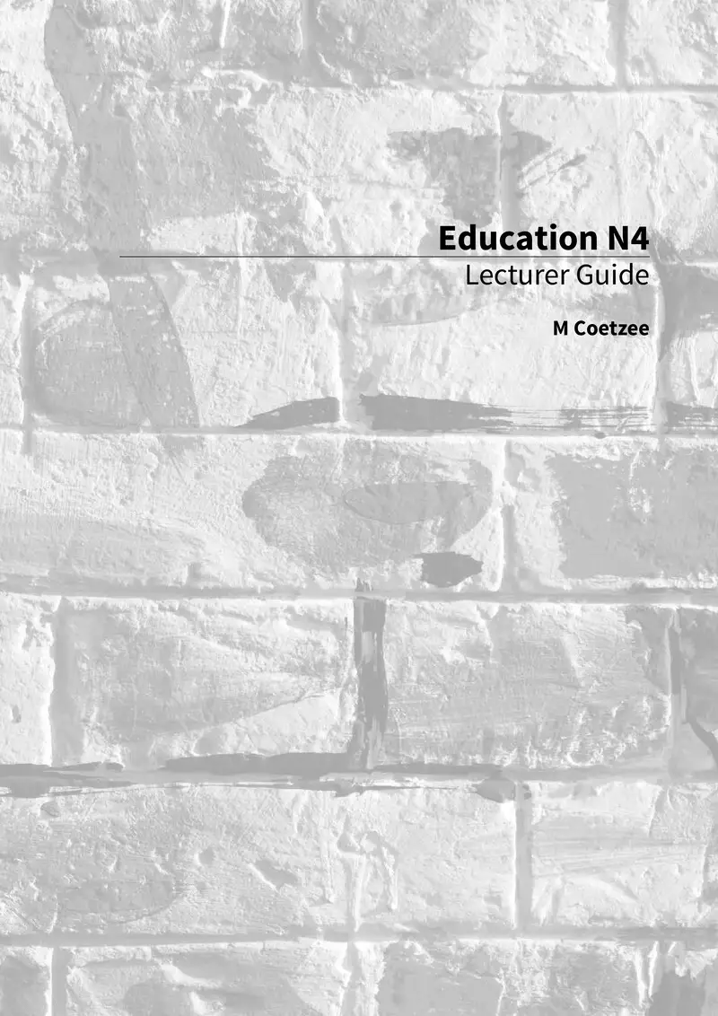 Education Lecturer Guide N4 cover