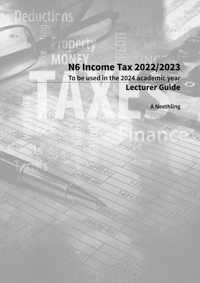 Income Tax 2022 2023 Lecturer Guide N6 cover