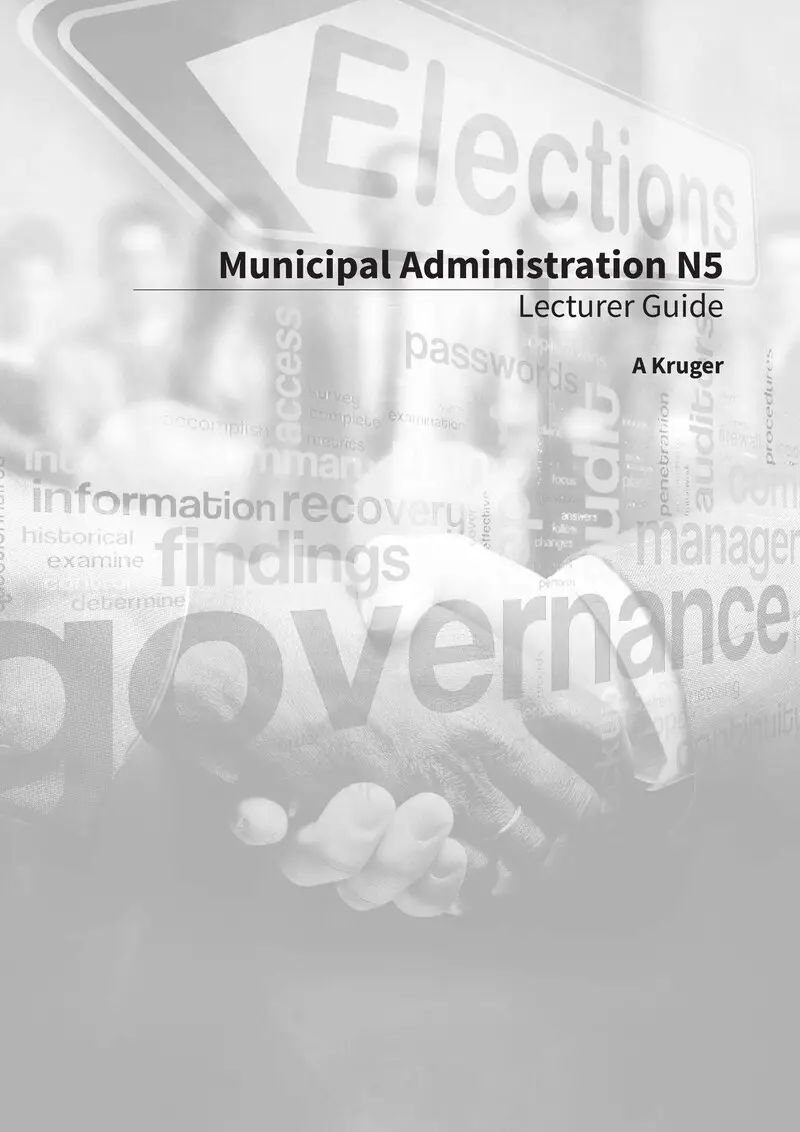 Municipal Administration Lecturer Guide N5 cover