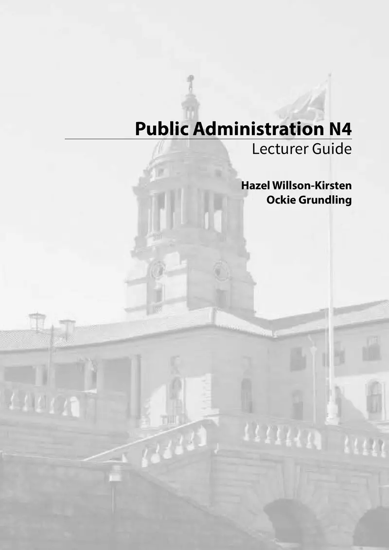 Public Administration Lecturer Guide N4 cover