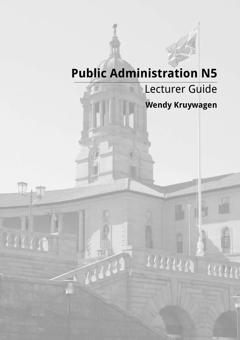 Public Administration Lecturer Guide N5 cover