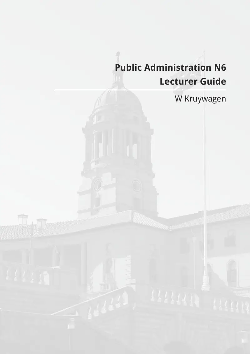 Public Administration Lecturer Guide N6 cover
