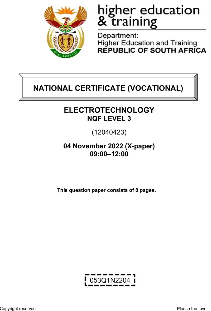 Electrotechnology L3 QP Nov 2022 preview