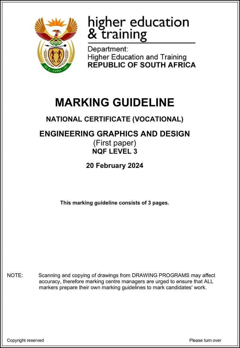 Engineering Graphics And Design L3 P1 MEMO Feb 2024 preview