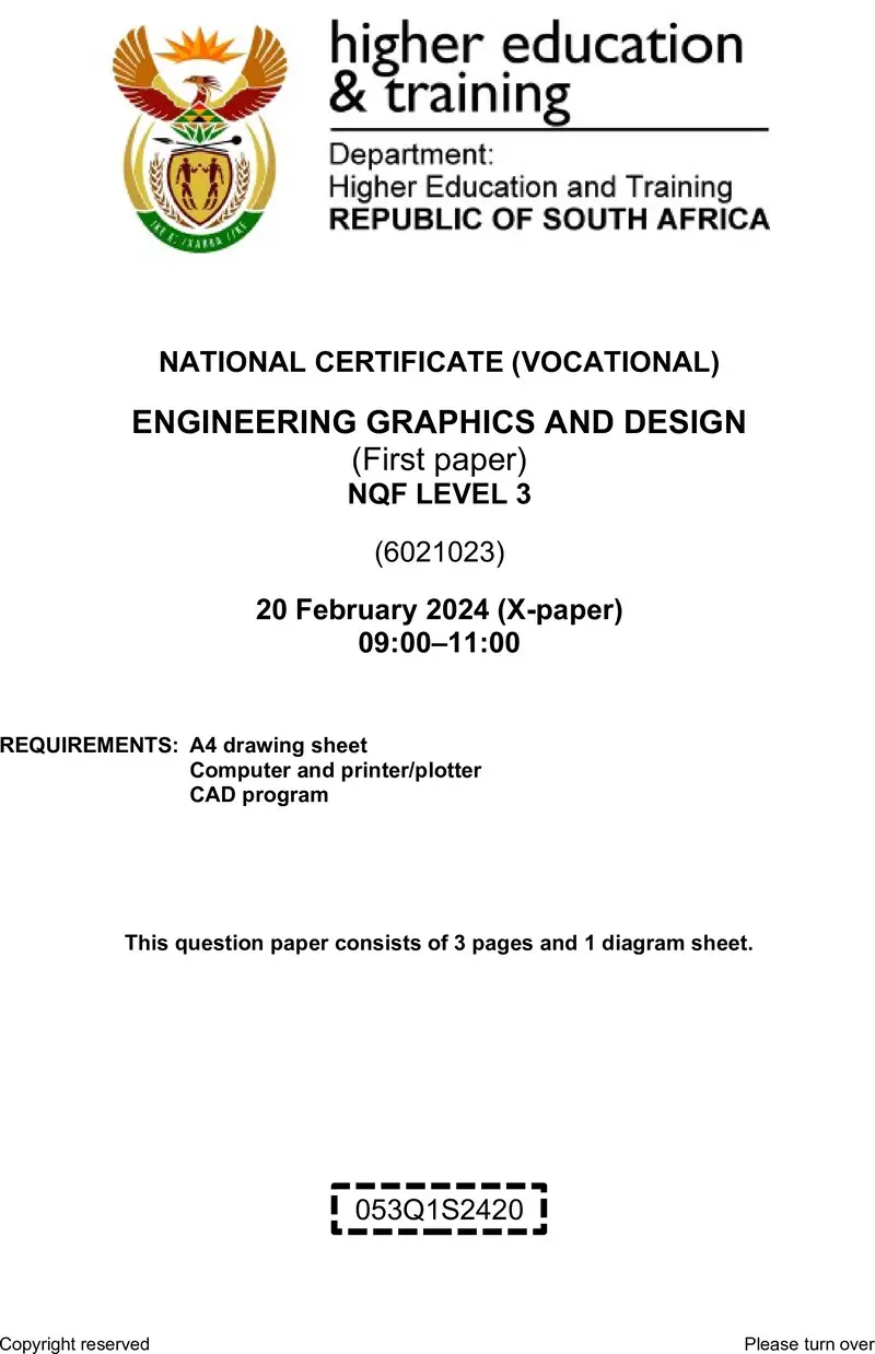 Engineering Graphics And Design L3 P1 QP Feb 2024 preview