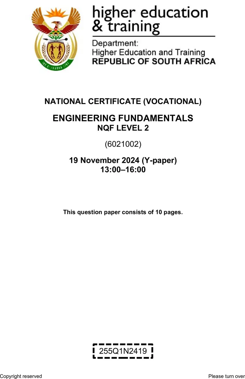 Engineering Fundamentals L2 Nov QP 2024 preview