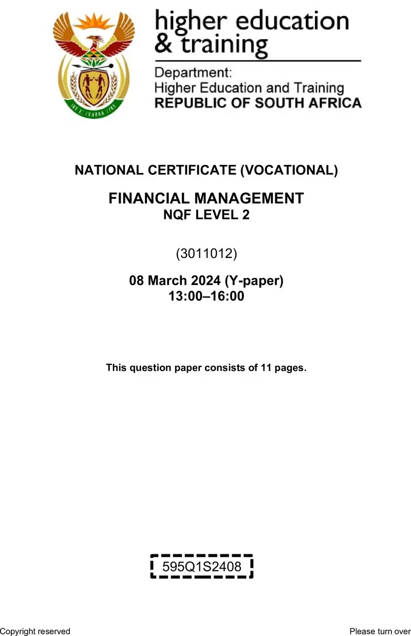 Financial Management L2 QP Supp 2024 preview