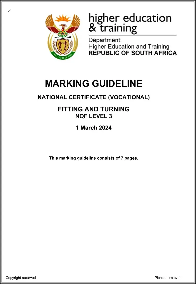 Fitting And Turning L3 MEMO Supp 2024 preview