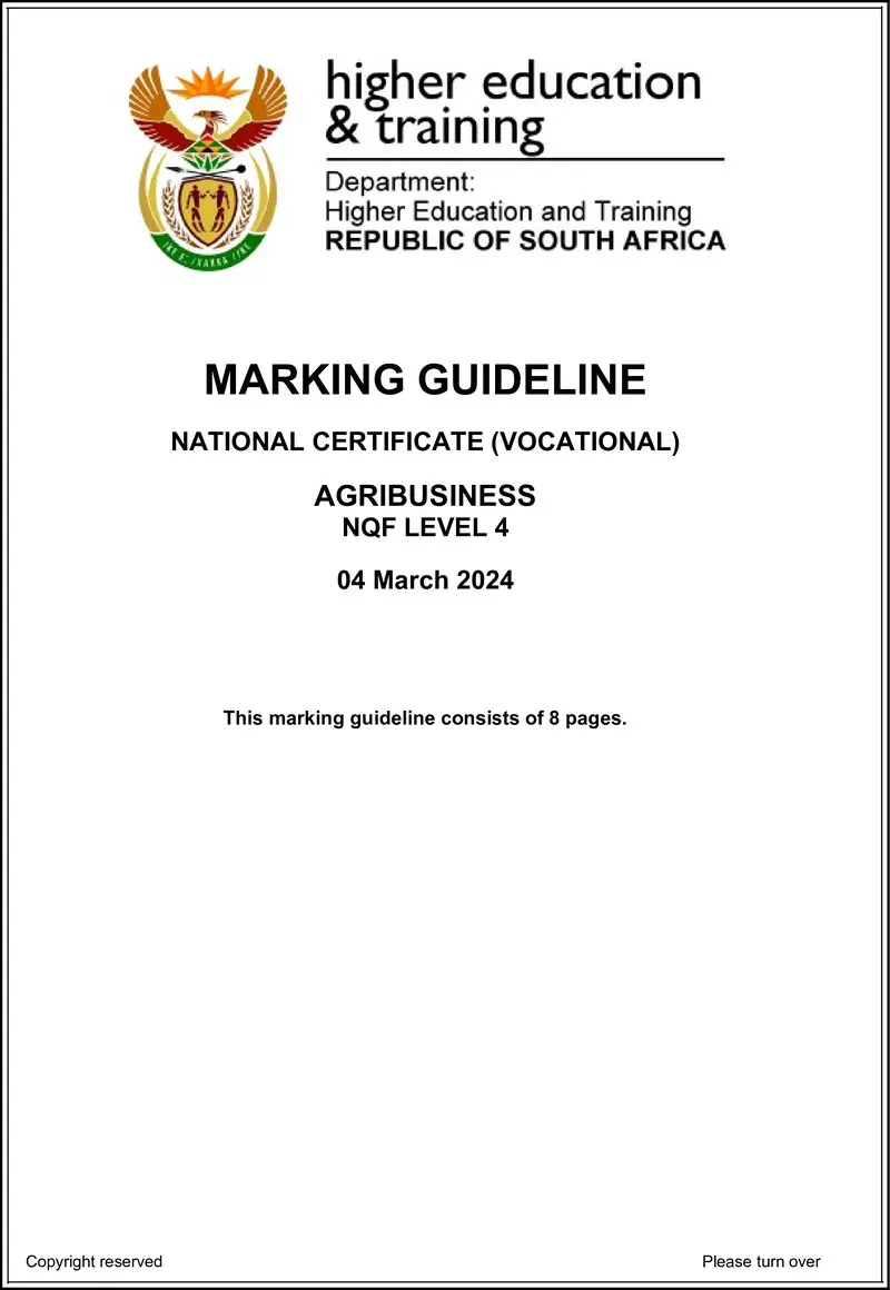 Agribusiness L4 MEMO Supp 2024 preview
