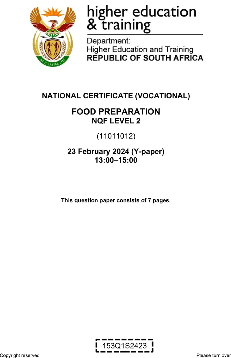 Food Preparation L2 QP Supp 2024 preview
