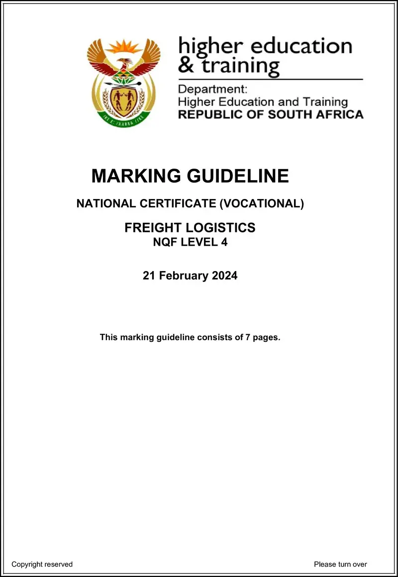 Freight Logistics L4 MEMO Supp 2024 preview