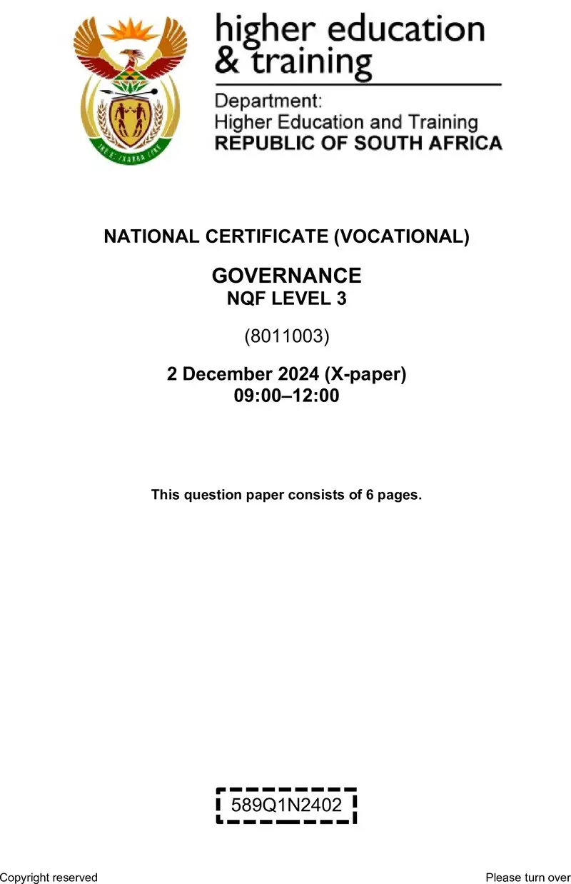 Governance L3 QP Nov 2024 preview