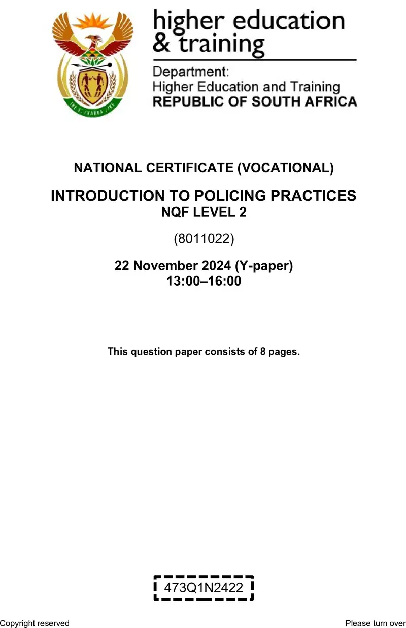 Introduction To Policing Practices L2 QP Nov 2024 preview