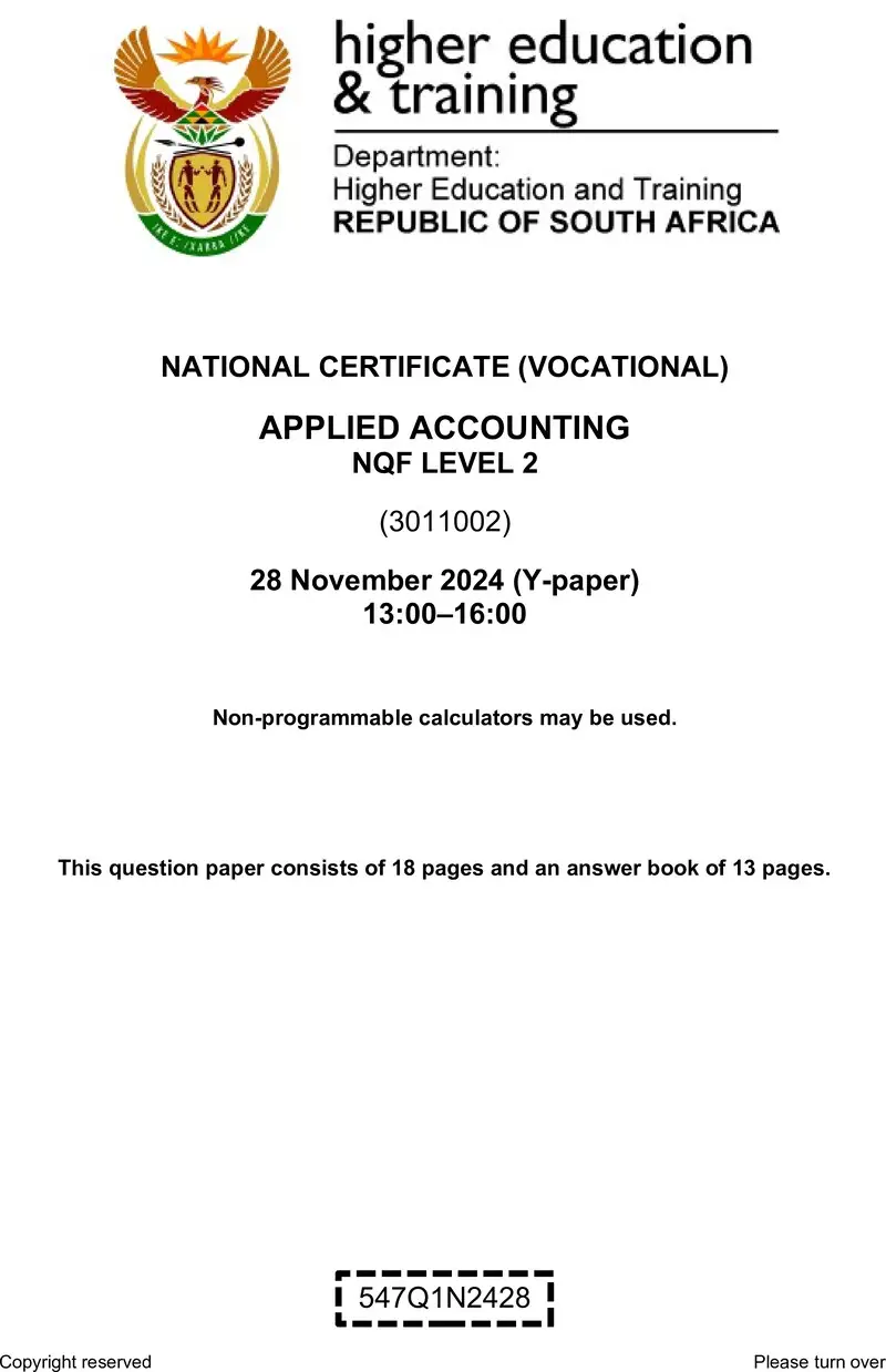 Applied Accounting L2 QP Nov 2024 preview